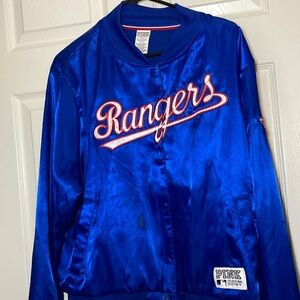 PINK MLB RANGERS BOMBER JACKET NWOT Victoria Secret Limited addition baseball